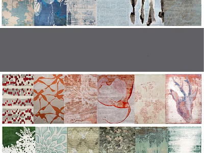Square Rugs Featuring Various Patterns And Vibrant Colors For Home Decor 3d model