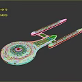 Spacecraft Model With Circular Body And Extended Solar Panels For Space Exploration