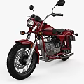 Red Vintage Motorcycle With Classic Headlight Black Seat And Silver Engine And Black Tires