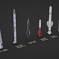 Missile Rocket Missile Package Bomb Ammunition Satellite 3d model