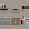 Decorative Accessory Set With Storage Boxes Shoes And Textured Containers In Gray Beige Brown