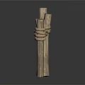 Wooden Fence Construction With Rope Connected Posts And Simple Outdoor Design