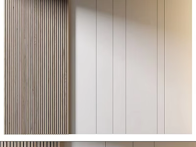 Modern Minimalist Wall Design With Vertical Slats 3d model