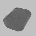 Gray 3D Rendered Mechanical Component With Surface Details And Structural Features