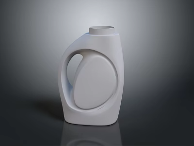 Practical White Laundry Detergent Bottle For Household Use With Smooth Handle Design 3d model