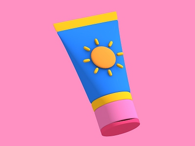 Cartoon Sunscreen Animation Sunscreen Q version Sunscreen model