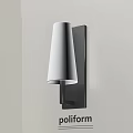 Modern Wall Sconce With White Shade Black Frame On White Wall Warm Glow 3d model