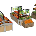 Modern shelf fruit store shelf display cabinet island cabinet 3d model