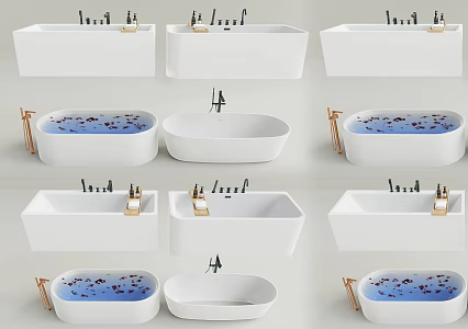 Modern Bathtub Combination Round Bathtub Rectangular Bathtub Oval Bathtub Villa Bathtub Combination 3d model