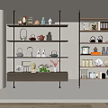 New Ornaments Combination Bookshelf Bookcase Teapot 3d model