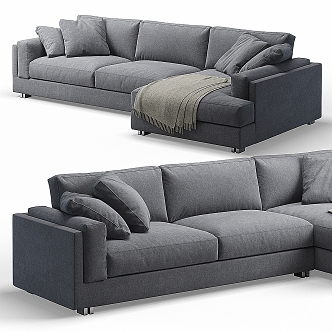 Modern fabric corner sofa 3d model