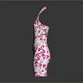 Fashionable White Bodysuit With Pink Red Heart Patterns And Modern Design