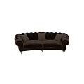 Brown Tufted Two Seater Sofa With Decorative Pillows And Gold Legs