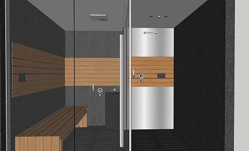 Modern Sauna Room Sauna Room Dry Steam Room 3d model