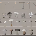 Various Stylish Table Lamps Displayed On Multiple Shelves In Lighting Collection