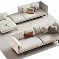 Multi-person sofa double sofa 3d model