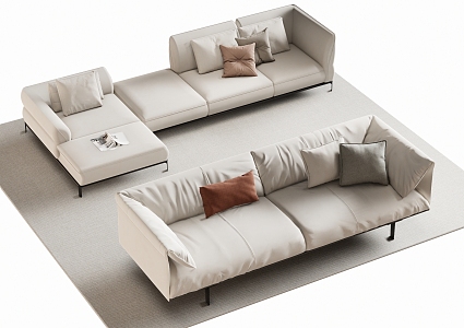 Multi-person sofa double sofa 3d model