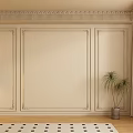 Middle ancient background wall 3d model