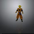 Anime Character Figure With Blonde Hair Orange Martial Arts Uniform And Blue Sash