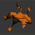 Tiger Like Muscular Game And Movie Character With Orange Fur Blue Pants And Sharp Claws