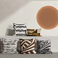 Modern Minimalist Throw Pillows With Geometric Patterns And Textured Neutral Tones For Interior Decor 3d model