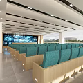 Modern Meeting Room Interior Design With Long Table Wooden Bookshelves And Lawn View