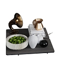 Modern Ornaments Combination Book Vase Horn Fruit Plate 3d model