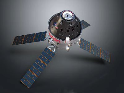 Advanced Space Capsule With Solar Panels And Scientific Equipment For Space Exploration 3d model