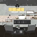 Modern Coffee Shop Interior Design With Industrial Style Wooden Bar Seating Area And Pendant Lights