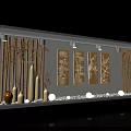 Chinese Style Photo Check In Spot With Wooden Strips Golden Paintings White Pebbles And Lighting