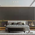 Modern Bedroom Interior Design With Dark Wall Bedhead Bedside Tables And Area Rug