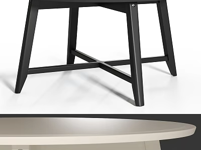Modern Dressing Table With Black Crossed Legs And Light Oval Top 3d model
