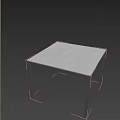 Black Square Modern Dining Table With Simple Design And Four Black Legs 3d model