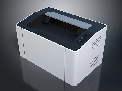 Modern Compact Black And White Printer With Control Panel And Efficient Design 3d model