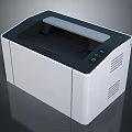 Modern Compact Black And White Printer With Control Panel And Efficient Design