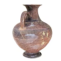 Handmade Brown Glazed Ceramic Vase Featuring Textured Surface And Handle Design