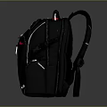 Practical Black Backpack With Red Accents Multiple Pockets Zipper Design For Daily Use 3d model