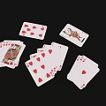 Card Games Entertainment With Spread Playing Cards And Red Hearts Suits For Leisure Activity