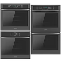 Modern Kitchen Appliances Featuring Black Built in Ovens With Sleek Glass Doors