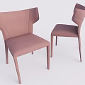 Modern Pink Upholstered Dining Chairs With Contoured Backrest And Elegant Sleek Design
