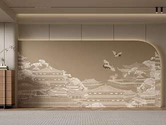 Middle Ancient Living Room Sofa Background Wall Modern Silent Style Living Room Middle Ancient Style Background Wall Middle Ancient Style Living Room 3d model