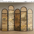 New Chinese Style Screen Middle Ancient Style Screen 3d model