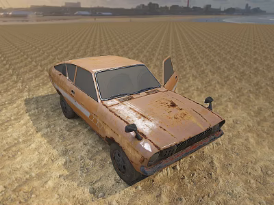 Hyundai Car Abandoned Car 3d model