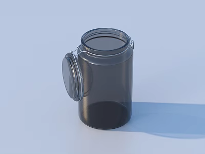 Clear Glass Storage Jar With Airtight Metal Lid For Home Organization 3d model