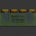 Buckshot 12 Gauge Ammunition In Green Case With Red Bottles And Yellow Caps