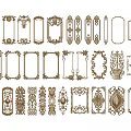 Carved Decorative Frames And Panels In Various Shapes With Intricate Artistic Patterns 3d model