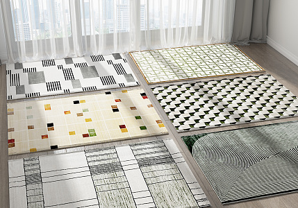 Modern Square Carpet Combo 3d model