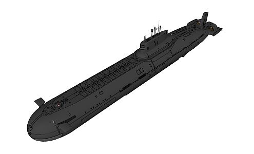 modern submarine nuclear submarine 3d model