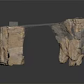 Metal Bridge Structure Supported by Natural Rock Formations and Metal Framework