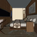 Hotel Room Interior Design Featuring Sofa Coffee Table Bed Yellow Flowers And Decorative Rug